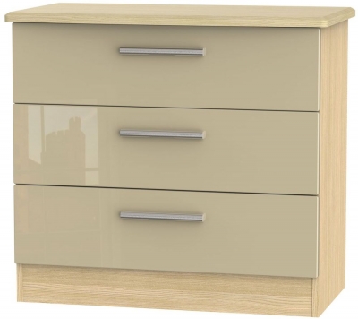 Product photograph of Knightsbridge Mushroom And Light Oak 3 Drawer Small Chest from Choice Furniture Superstore