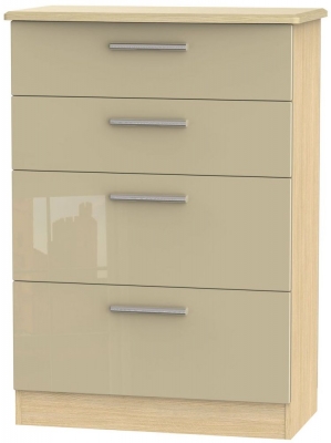 Product photograph of Knightsbridge Mushroom And Light Oak 4 Drawer Deep Chest from Choice Furniture Superstore
