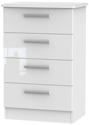 Product photograph of Knightsbridge 4 Drawer Midi Chest - Comes In White High Gloss Black High Gloss And Cream High Gloss And Cream Matt Options from Choice Furniture Superstore