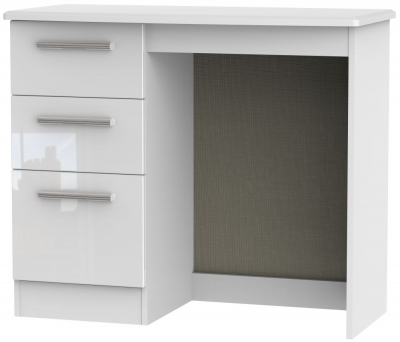 Product photograph of Knightsbridge Single Pedestal Dressing Table - Comes In White High Gloss Black High Gloss And Cream High Gloss And Cream Matt Options from Choice Furniture Superstore