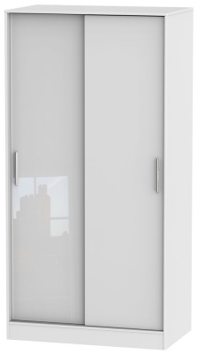 Knightsbridge 2 Door Sliding Wardrobe - Comes in White High Gloss, Black High Gloss and Cream High Gloss and Cream Matt Options