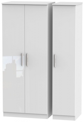 Product photograph of Knightsbridge 3 Door Wardrobe - Comes In White High Gloss Black High Gloss And Cream High Gloss And Cream Matt Options from Choice Furniture Superstore