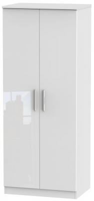 Product photograph of Knightsbridge 2 Door Wardrobe - Comes In White High Gloss Black High Gloss And Cream High Gloss And Cream Matt Options from Choice Furniture Superstore