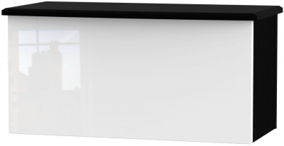 Product photograph of Knightsbridge White Gloss And Black Blanket Box from Choice Furniture Superstore