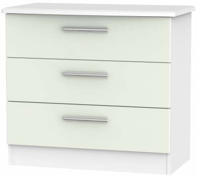 Product photograph of Knightsbridge 3 Drawer Chest - Kaschmir Matt And White from Choice Furniture Superstore