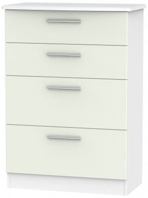 Product photograph of Knightsbridge Cashmere Matt And White 4 Drawer Deep Chest from Choice Furniture Superstore