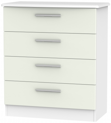 Product photograph of Knightsbridge Cashmere Matt And White 4 Drawer Chest from Choice Furniture Superstore