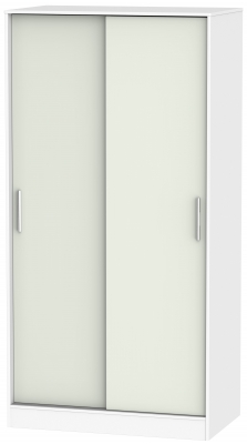 Product photograph of Knightsbridge Cashmere Matt And White 2 Door Sliding Wardrobe from Choice Furniture Superstore