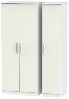 Product photograph of Knightsbridge 3 Door Wardrobe - Kaschmir Matt And White from Choice Furniture Superstore