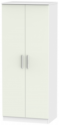 Product photograph of Knightsbridge Cashmere Matt And White 2 Door Plain Wardrobe from Choice Furniture Superstore