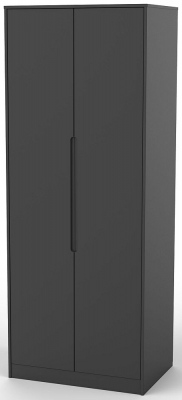 Product photograph of Monaco 2 Door Tall Wardrobe - Black from Choice Furniture Superstore