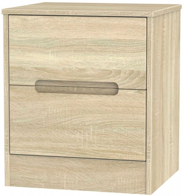 Product photograph of Monaco 2 Drawer Bedside Cabinet - Bardolino from Choice Furniture Superstore