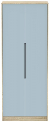 Product photograph of Monaco 2 Door Tall Wardrobe - Denim And Bardolino from Choice Furniture Superstore