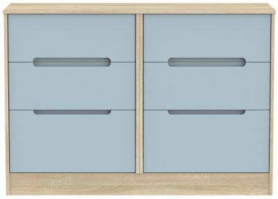 Product photograph of Monaco 6 Drawer Midi Chest - Denim And Bardolino from Choice Furniture Superstore