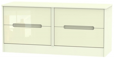 Product photograph of Monaco Cream Gloss Bed Box from Choice Furniture Superstore
