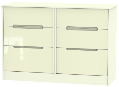 Product photograph of Monaco Cream Gloss 6 Drawer Midi Chest from Choice Furniture Superstore