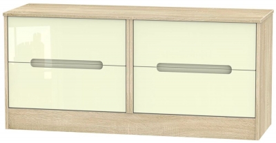 Product photograph of Monaco Cream Gloss And Oak Effect Bed Box from Choice Furniture Superstore