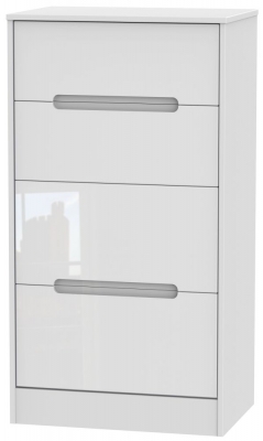 Product photograph of Monaco High Gloss White 4 Drawer Deep Midi Chest from Choice Furniture Superstore