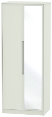 Product photograph of Monaco 2 Door Tall Mirror Wardrobe - Kaschmir Matt from Choice Furniture Superstore