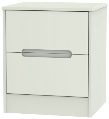 Product photograph of Monaco 2 Drawer Bedside Cabinet - Kaschmir Matt from Choice Furniture Superstore