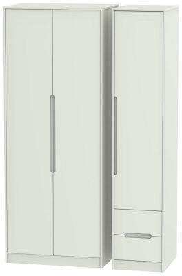 Product photograph of Monaco 3 Door 2 Right Drawer Tall Wardrobe - Kaschmir Matt from Choice Furniture Superstore