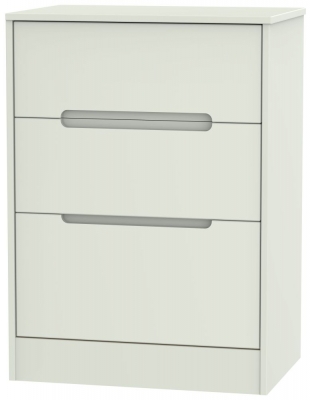 Product photograph of Monaco 3 Drawer Deep Midi Chest - Kaschmir Matt from Choice Furniture Superstore