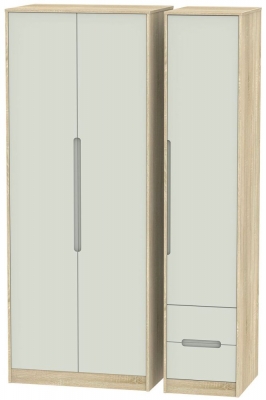 Product photograph of Monaco 3 Door 2 Right Drawer Tall Wardrobe - Kaschmir Matt And Bardolino from Choice Furniture Superstore