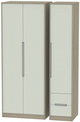 Product photograph of Monaco 3 Door 2 Right Drawer Tall Wardrobe from Choice Furniture Superstore
