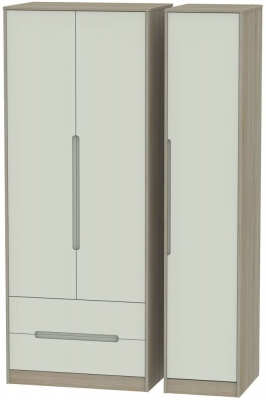 Product photograph of Monaco 3 Door 2 Left Drawer Tall Wardrobe from Choice Furniture Superstore