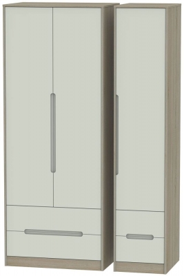 Product photograph of Monaco 3 Door 4 Drawer Tall Wardrobe from Choice Furniture Superstore