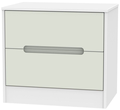Product photograph of Monaco Cashmere And White 2 Drawer Midi Chest from Choice Furniture Superstore