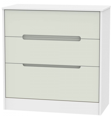 Product photograph of Monaco Cashmere And White 3 Drawer Deep Chest from Choice Furniture Superstore