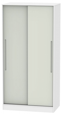 Product photograph of Monaco Cashmere And White 2 Door Sliding Wardrobe from Choice Furniture Superstore