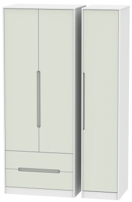 Product photograph of Monaco 3 Door 2 Left Drawer Tall Wardrobe - Kaschmir And White from Choice Furniture Superstore