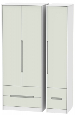 Product photograph of Monaco 3 Door 4 Drawer Tall Wardrobe - Kaschmir And White from Choice Furniture Superstore