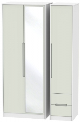 Product photograph of Monaco 3 Door 2 Right Drawer Tall Combi Wardrobe - Kaschmir And White from Choice Furniture Superstore