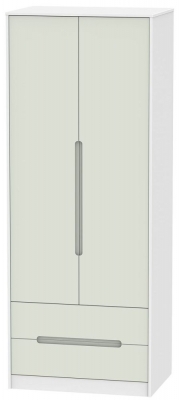 Product photograph of Monaco 2 Door 2 Drawer Tall Wardrobe - Kaschmir And White from Choice Furniture Superstore