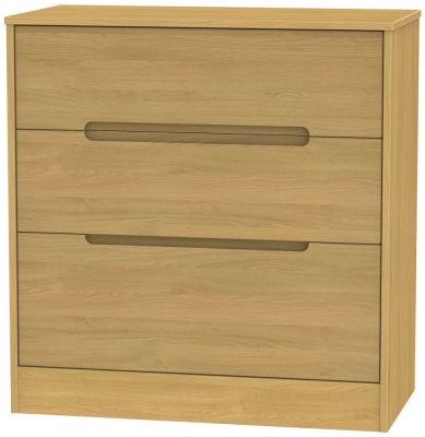 Product photograph of Monaco 3 Drawer Deep Chest - Modern Oak from Choice Furniture Superstore