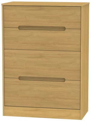 Product photograph of Monaco 4 Drawer Deep Chest - Modern Oak from Choice Furniture Superstore