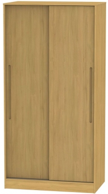 Product photograph of Monaco Modern Oak 2 Door Sliding Wardrobe from Choice Furniture Superstore