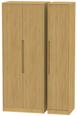 Product photograph of Monaco Modern Oak 3 Door Tall Triple Wardrobe from Choice Furniture Superstore