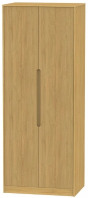 Product photograph of Monaco Modern Oak 2 Door Plain Tall Wardrobe from Choice Furniture Superstore