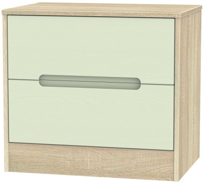 Product photograph of Monaco 2 Drawer Midi Chest - Mussel And Bardolino from Choice Furniture Superstore