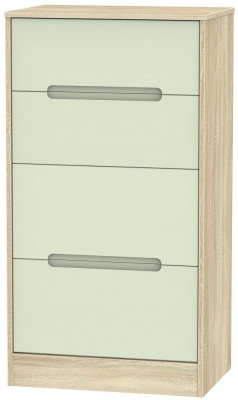 Product photograph of Monaco 4 Drawer Deep Midi Chest - Mussel And Bardolino from Choice Furniture Superstore