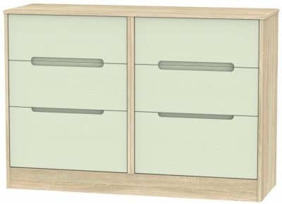 Product photograph of Monaco 6 Drawer Midi Chest - Mussel And Bardolino from Choice Furniture Superstore