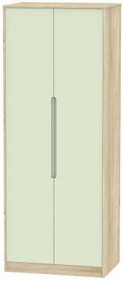 Product photograph of Monaco Mussel And Oak Effect 2 Door Plain Tall Wardrobe from Choice Furniture Superstore