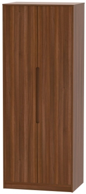 Product photograph of Monaco 2 Door Tall Wardrobe - Noche Walnut from Choice Furniture Superstore