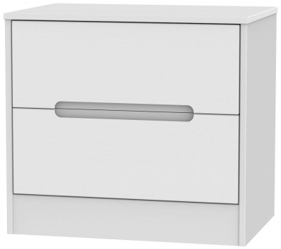 Product photograph of Monaco White 2 Drawer Midi Chest from Choice Furniture Superstore