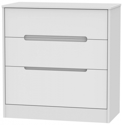Product photograph of Monaco White 3 Drawer Deep Chest from Choice Furniture Superstore