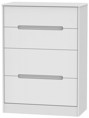 Product photograph of Monaco White 4 Drawer Deep Chest from Choice Furniture Superstore